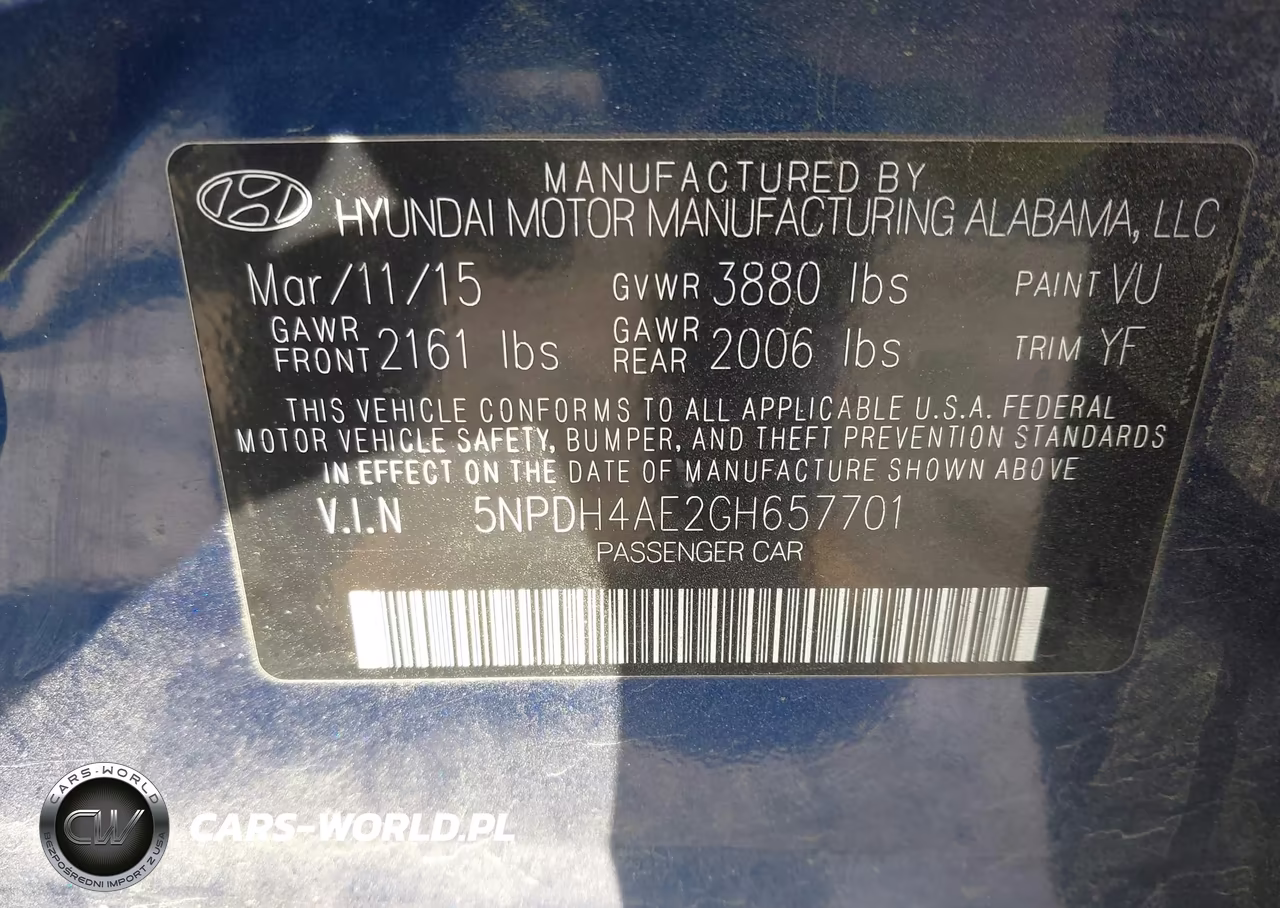 2016 Hyundai Elantra Se VIN:5NPDH4AE2GH657701 - 9