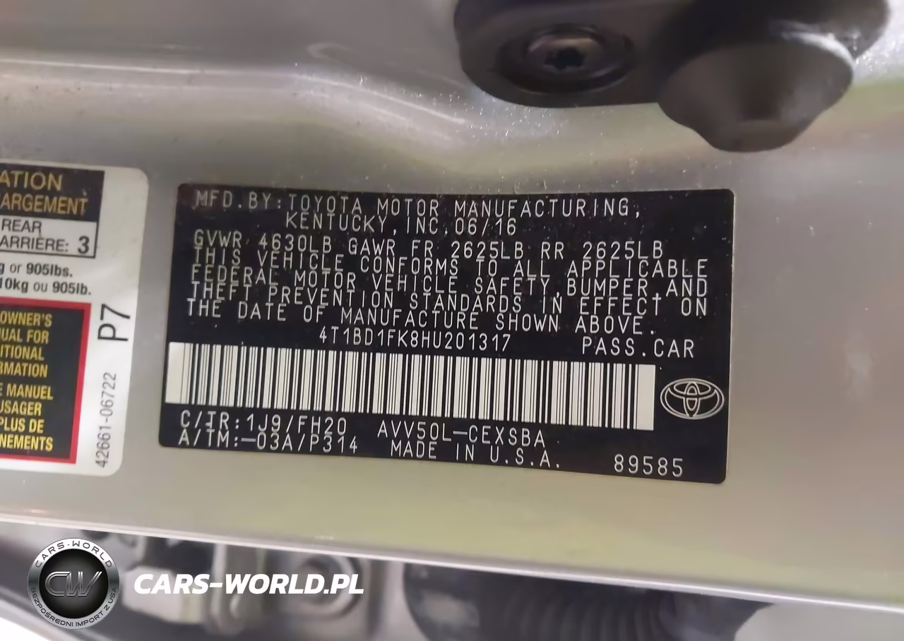 2017 Toyota Camry Hybrid Se VIN:4T1BD1FK8HU201317 - 9