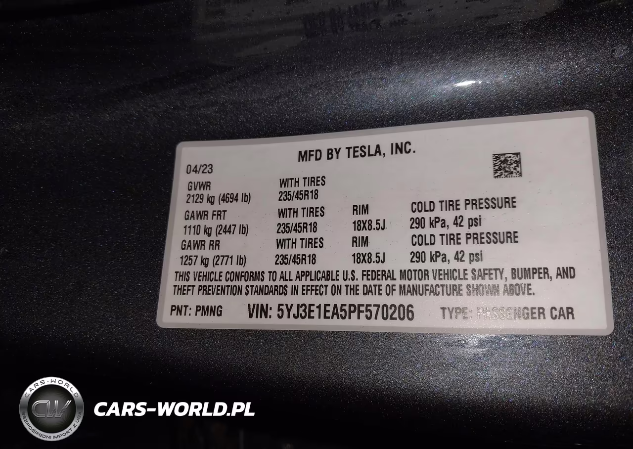 2023 Tesla Model 3 Rear-Wheel Drive VIN:5YJ3E1EA5PF570206 - 9