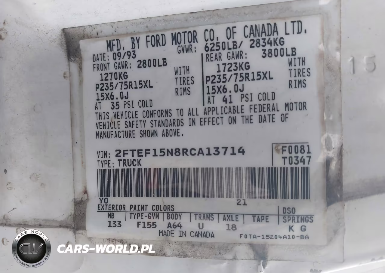 1994 Ford F150 VIN:2FTEF15NBRCA13714 - 9