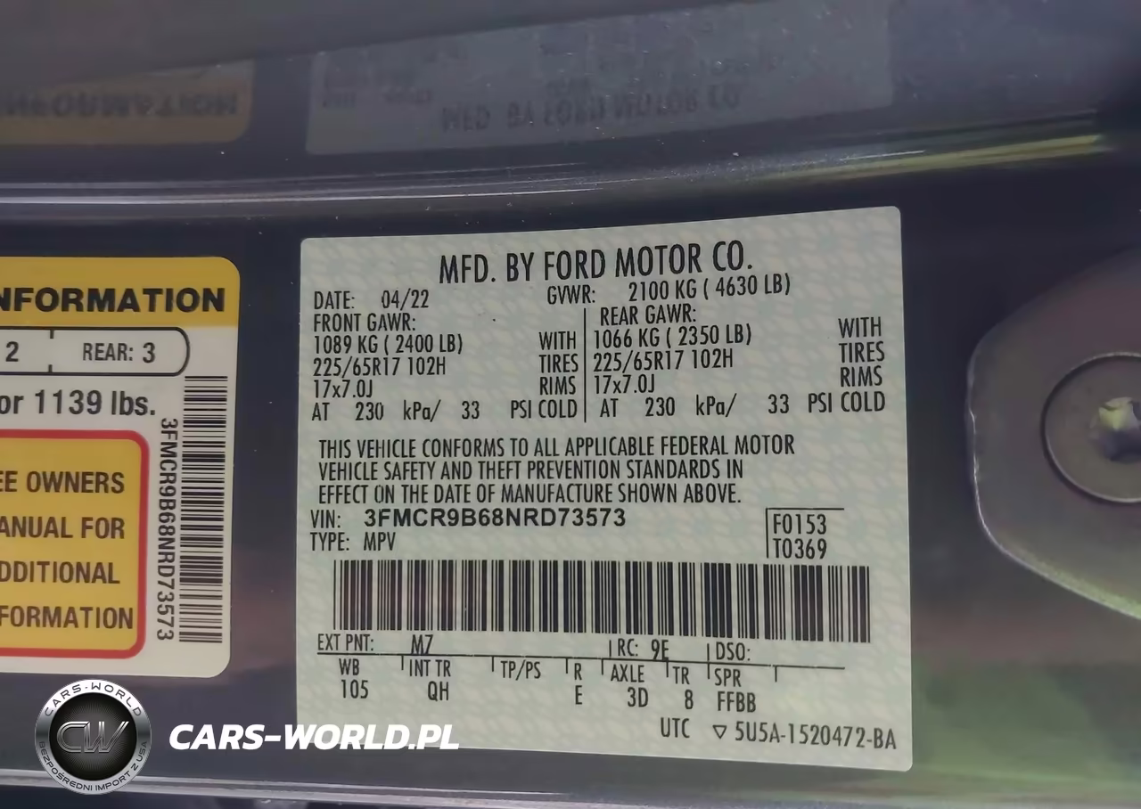 2022 Ford Bronco Sport Big Bend VIN:3FMCR9B68NRD73573 - 9