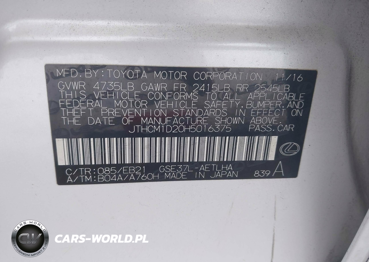2017 Lexus Is 300 VIN:JTHCM1D20H5016375 - 9