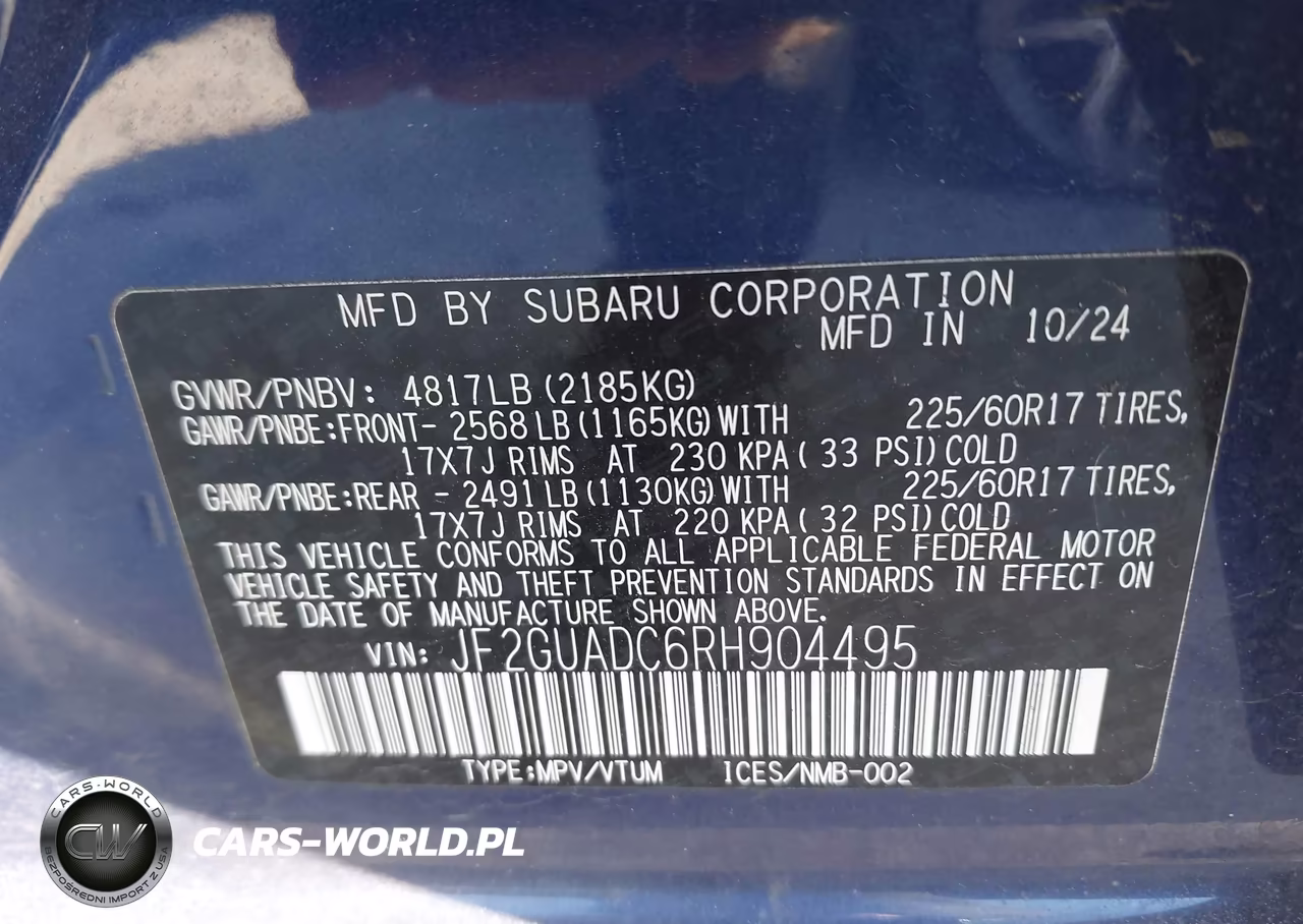 2024 Subaru Crosstrek Premium VIN:JF2GUADC6RH904495 - 9