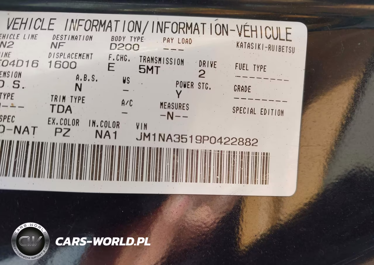 1993 Mazda Mx-5 Miata VIN:JM1NA3519P0422882 - 9