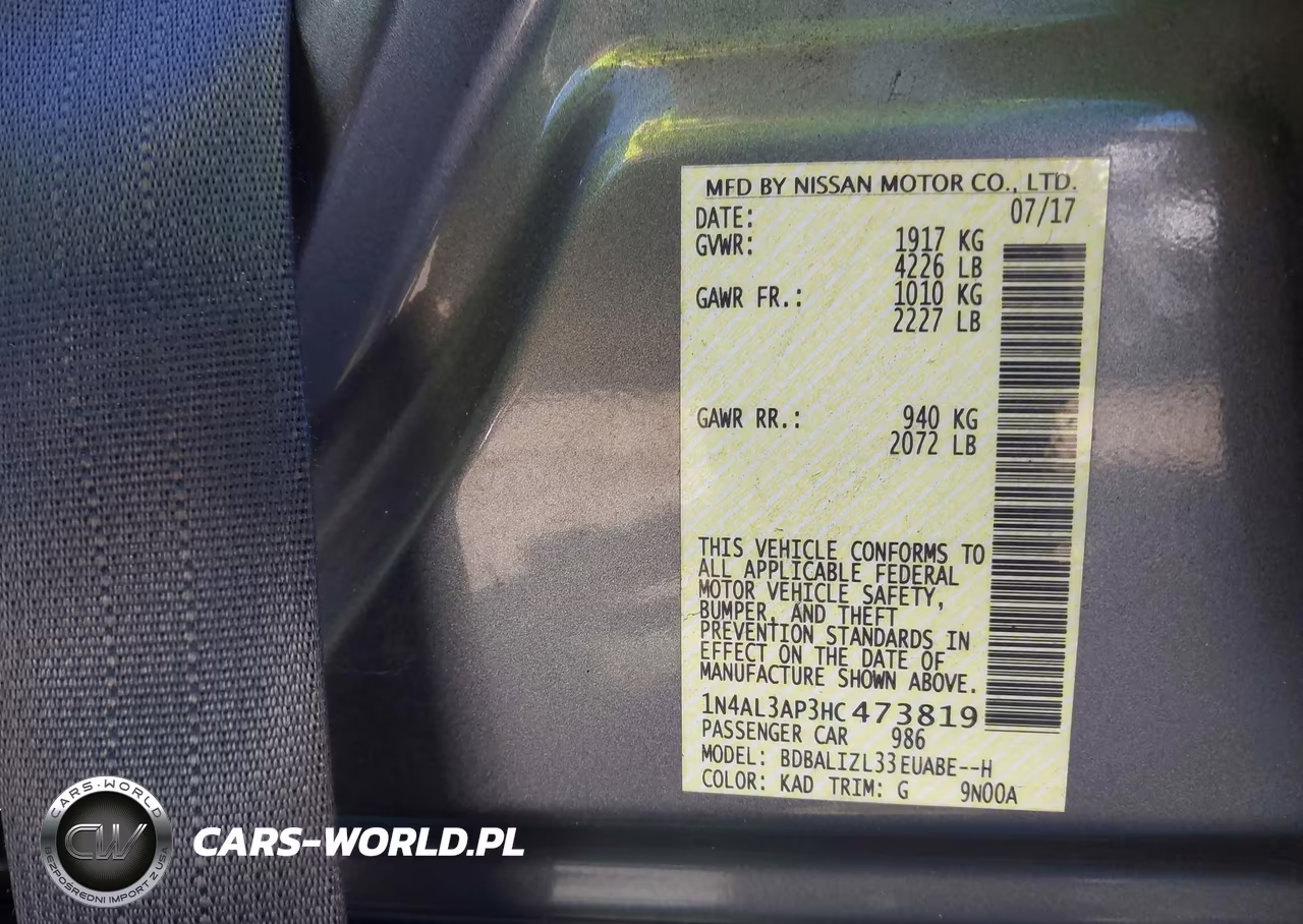 2017 Nissan Altima 2.5 Sv VIN:1N4AL3AP3HC473819 - 9