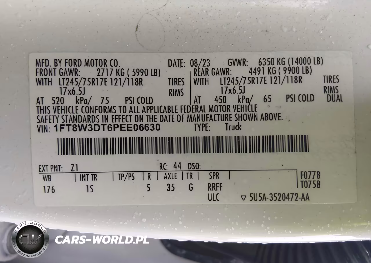 2023 Ford F-350 Xl VIN:1FT8W3DT6PEE06630 - 9