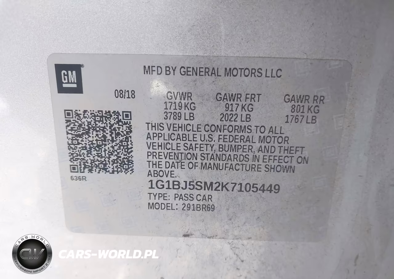2019 Chevrolet Cruze Cvt (Fleet Orders Only) VIN:1G1BJ5SM2K7105449 - 9