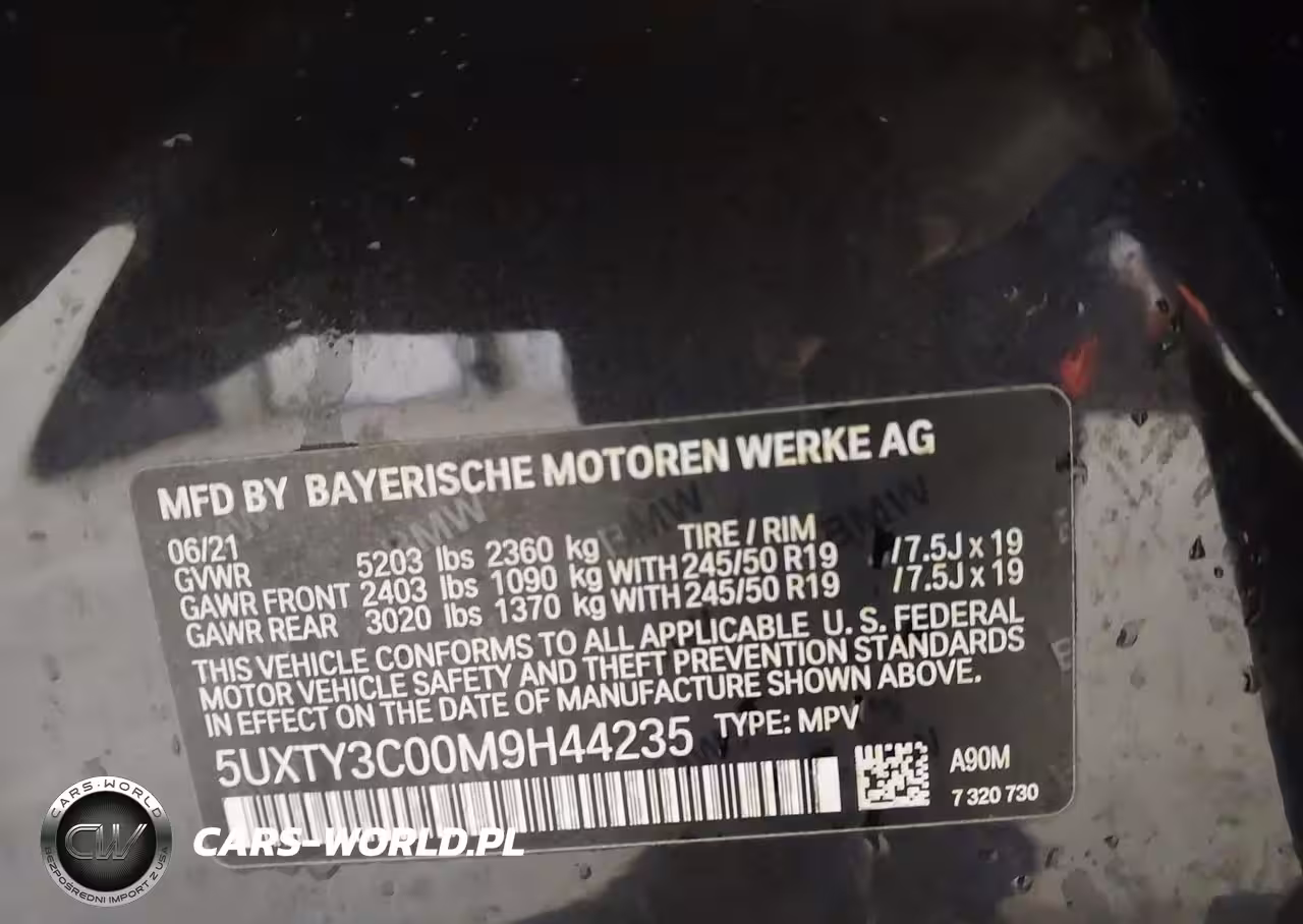 2021 BMW X3 Sdrive30I VIN:5UXTY3C00M9H44235 - 9
