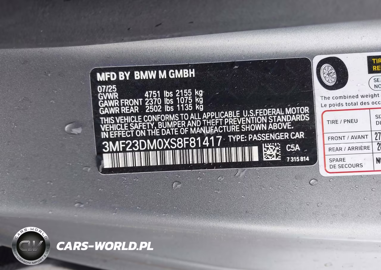 2025 BMW M2 VIN:3MF23DM0XS8F81417 - 9