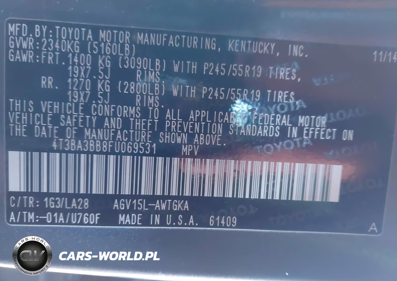 2015 Toyota Venza Xle VIN:4T3BA3BB8FU069531 - 9