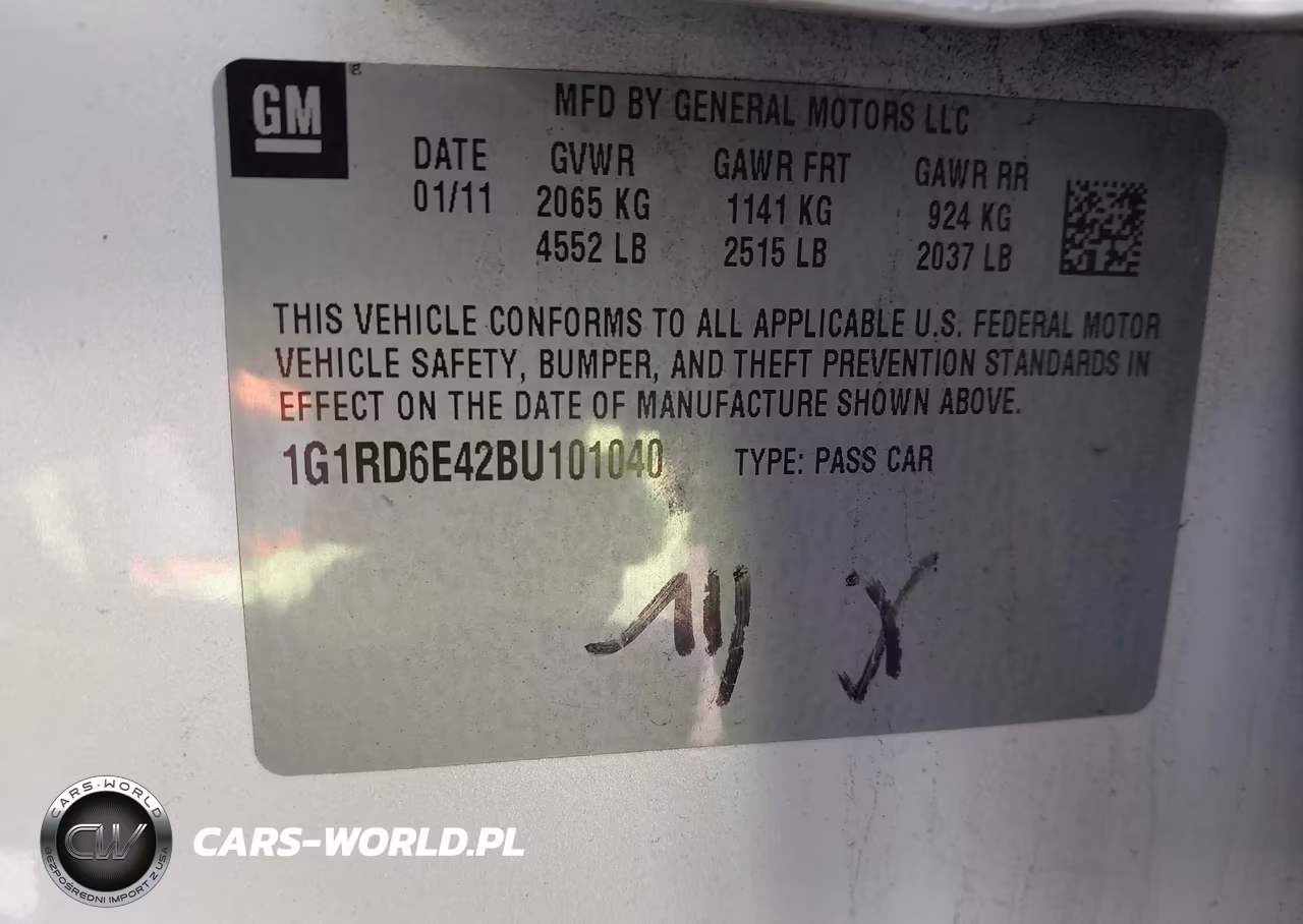2011 Chevrolet Volt VIN:1G1RD6E42BU101040 - 9