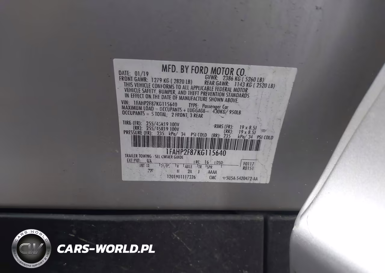 2019 Ford Taurus Limited VIN:1FAHP2F87KG115640 - 9