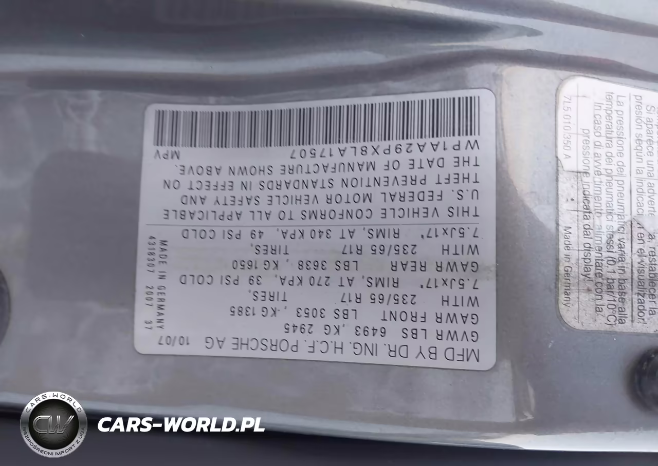 2008 Porsche Cayenne VIN:WP1AA29PX8LA17507 - 9