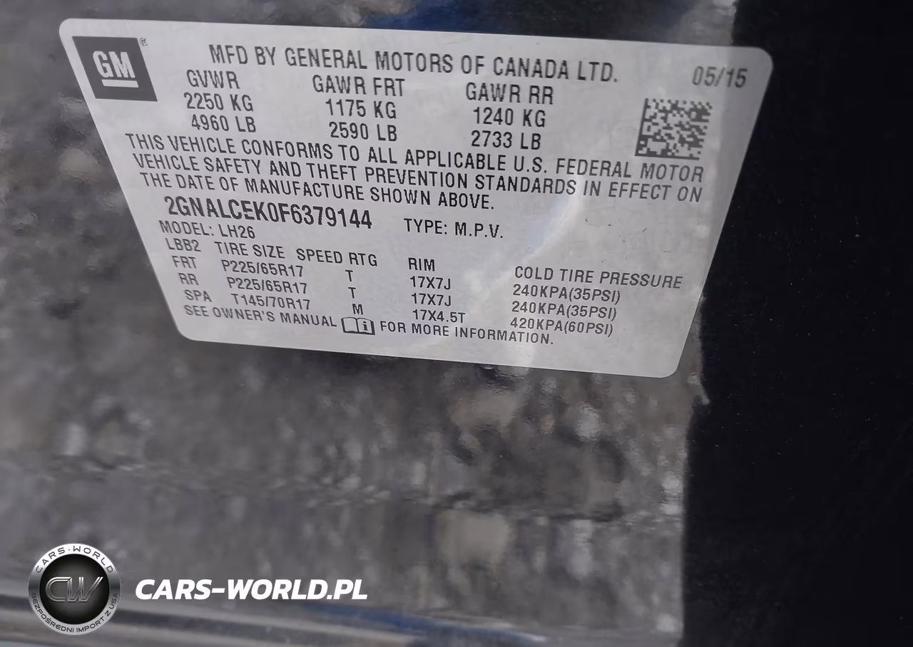 2015 Chevrolet Equinox 2Lt VIN:2GNALCEK0F6379144 - 9