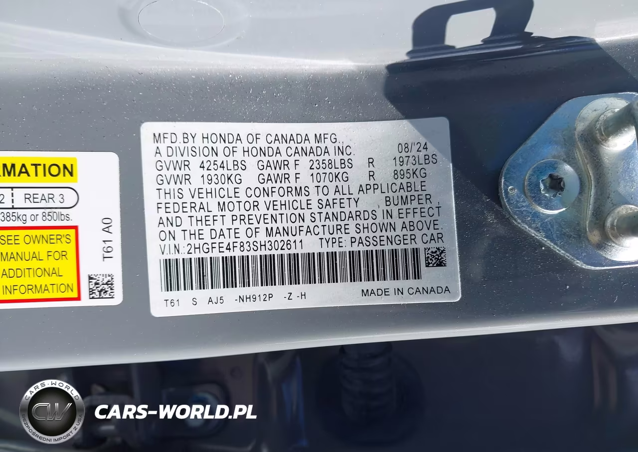 2025 Honda Civic Hybrid Sport-Sport Touring VIN:2HGFE4F83SH302611 - 9