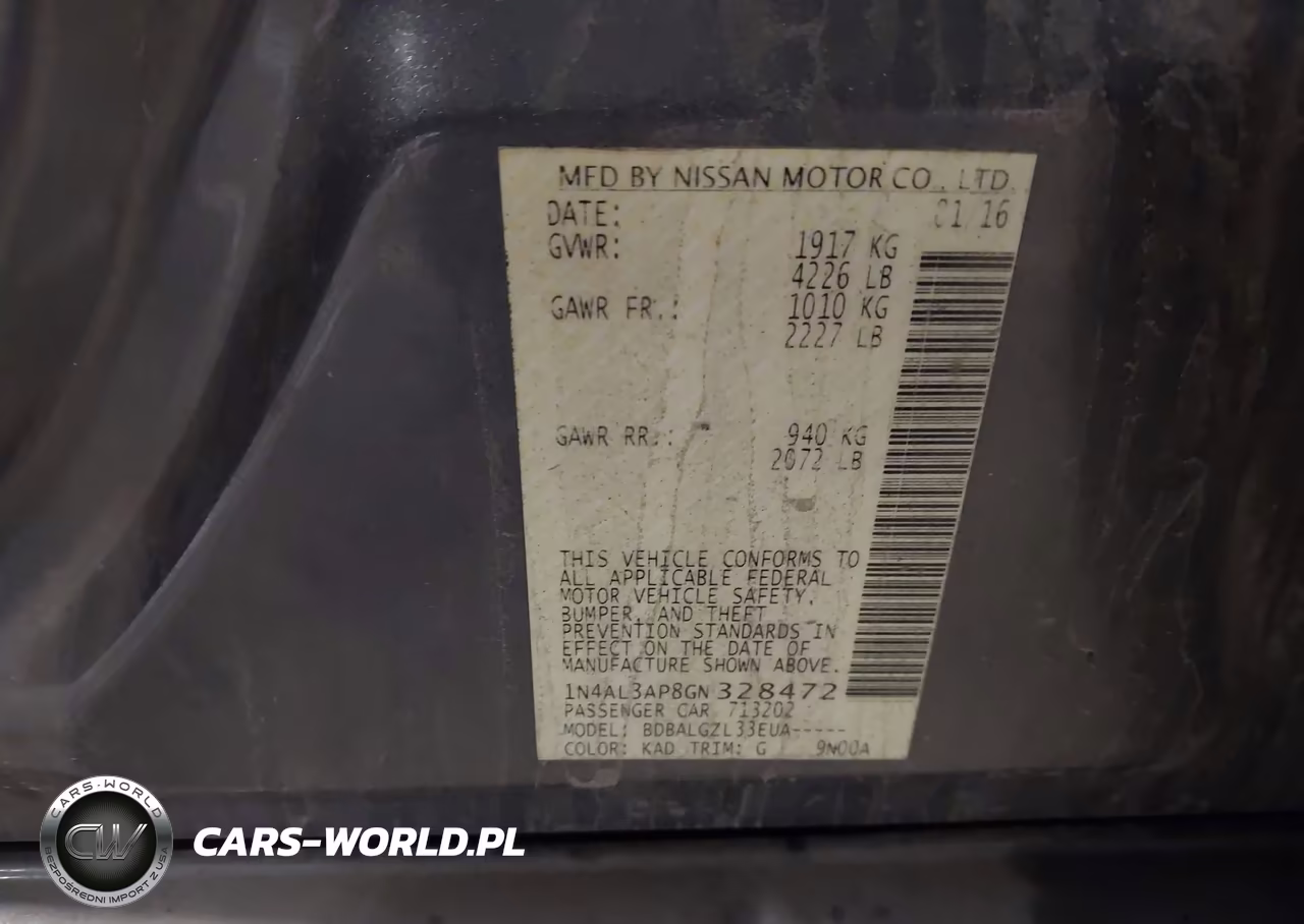 2016 Nissan Altima 2.5-2.5 S-2.5 Sl-2.5 Sr-2.5 Sv VIN:1N4AL3AP8GN328472 - 9