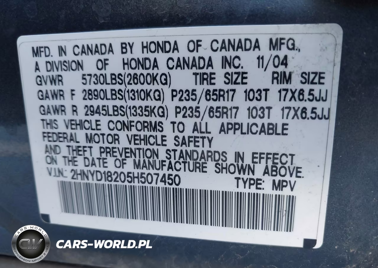 2005 Acura Mdx VIN:2HNYD18205H507450 - 9