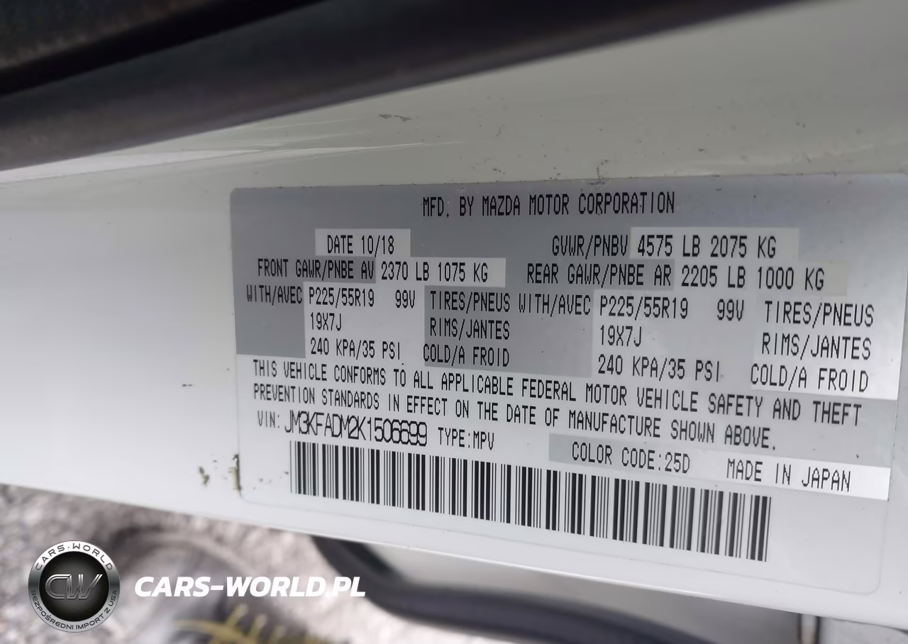2019 Mazda Cx-5 Grand Touring VIN:JM3KFADM2K1506699 - 9