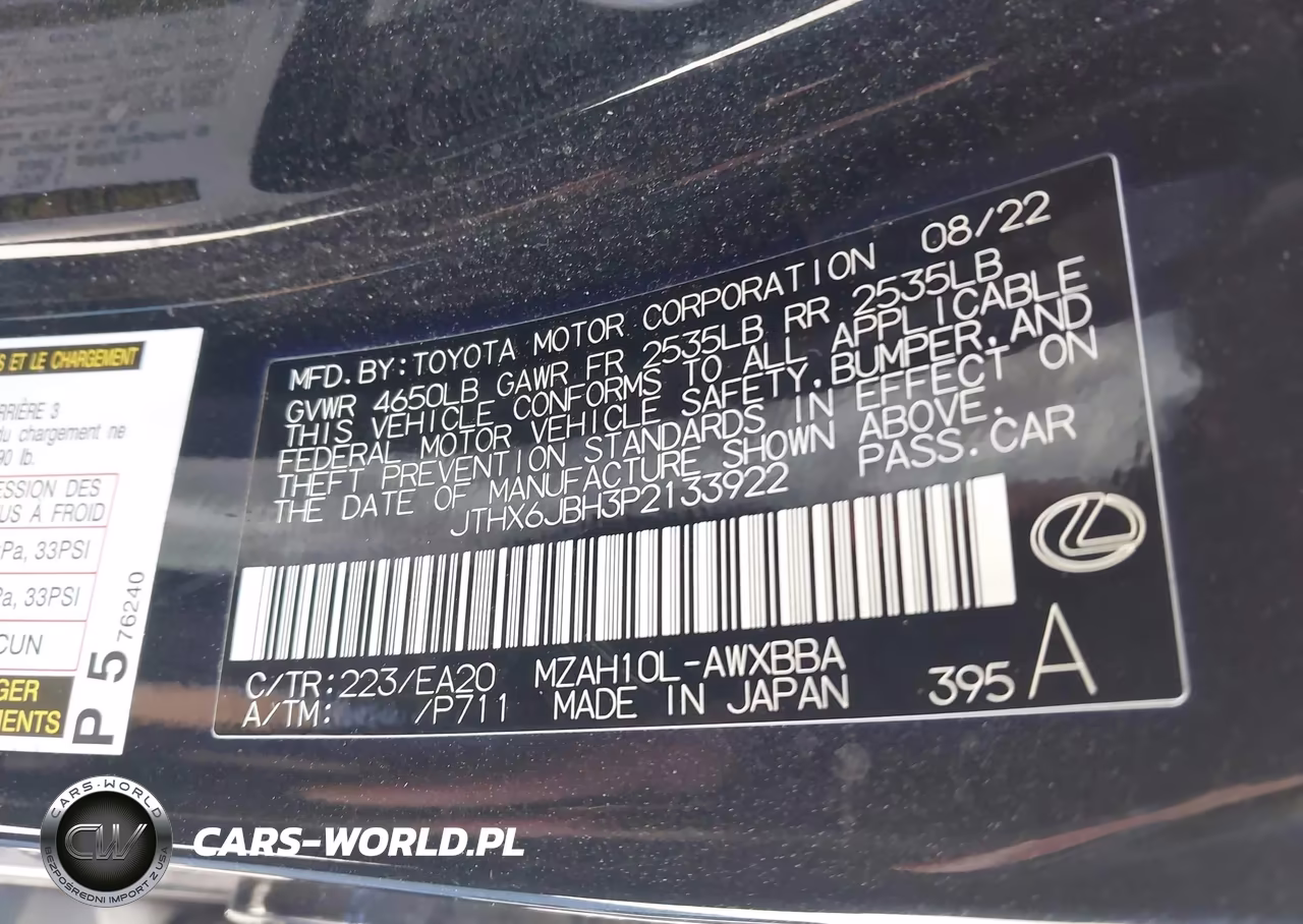 2023 Lexus Ux 250H VIN:JTHX6JBH3P2133922 - 9
