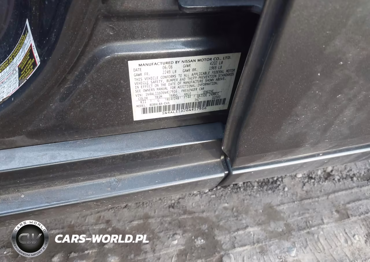 2006 Nissan Altima 2.5 S VIN:1N4AL11D26N417916 - 9