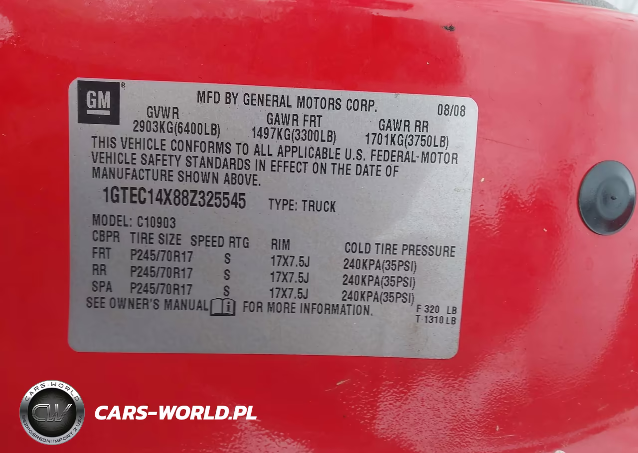 2008 GMC Sierra 1500 Work Truck VIN:1GTEC14X88Z325545 - 9