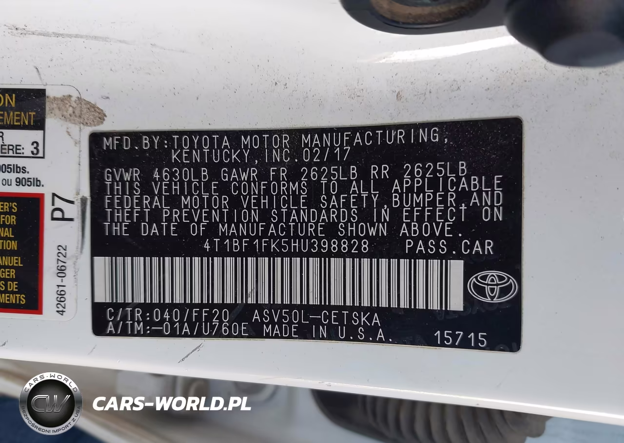 2017 Toyota Camry Se VIN:4T1BF1FK5HU398828 - 9