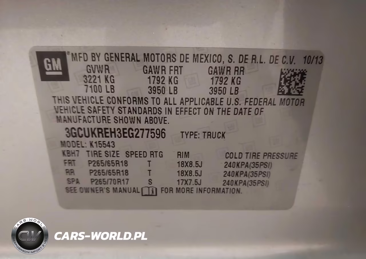 2014 Chevrolet Silverado 1500 2Lt VIN:3GCUKREH3EG277596 - 9