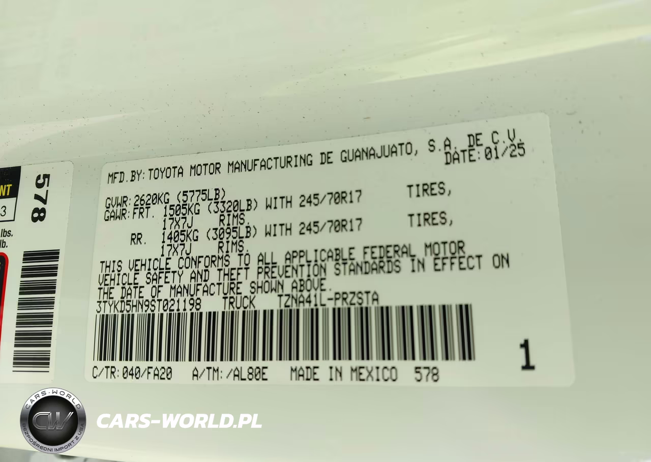 2025 Toyota Tacoma Sr VIN:3TYKD5HN9ST021198 - 9