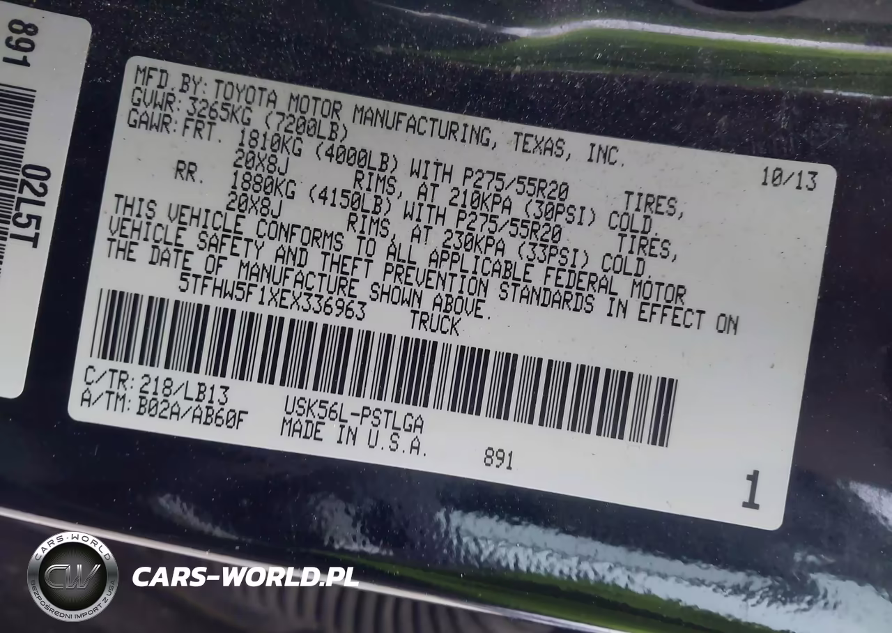 2014 Toyota Tundra Limited 5.7L V8 VIN:5TFHW5F1XEX336963 - 9