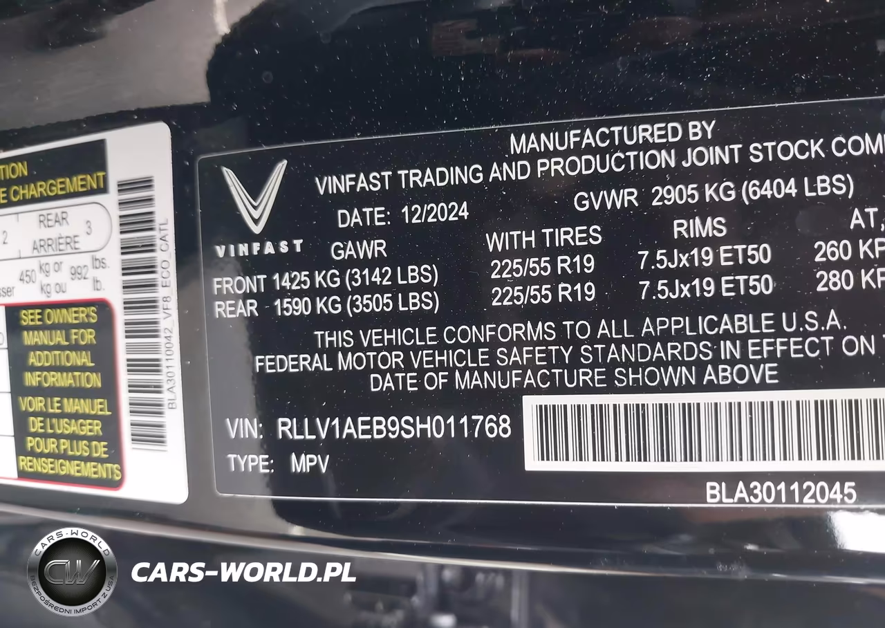 2025 Vinfast Vf 8 Eco VIN:RLLV1AEB9SH011768 - 9