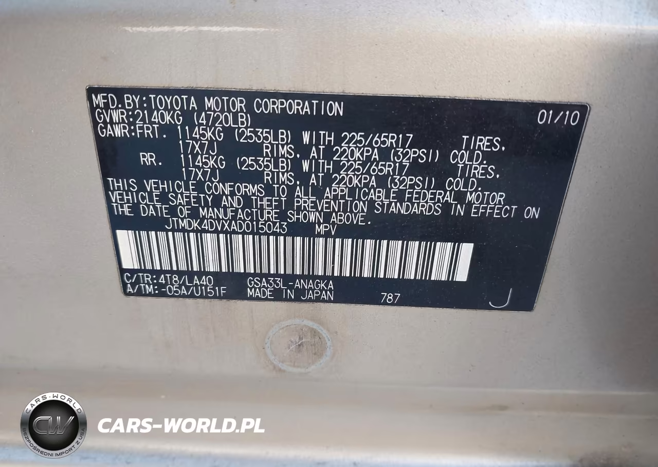 2010 Toyota Rav4 Limited V6 VIN:JTMDK4DVXAD015043 - 9
