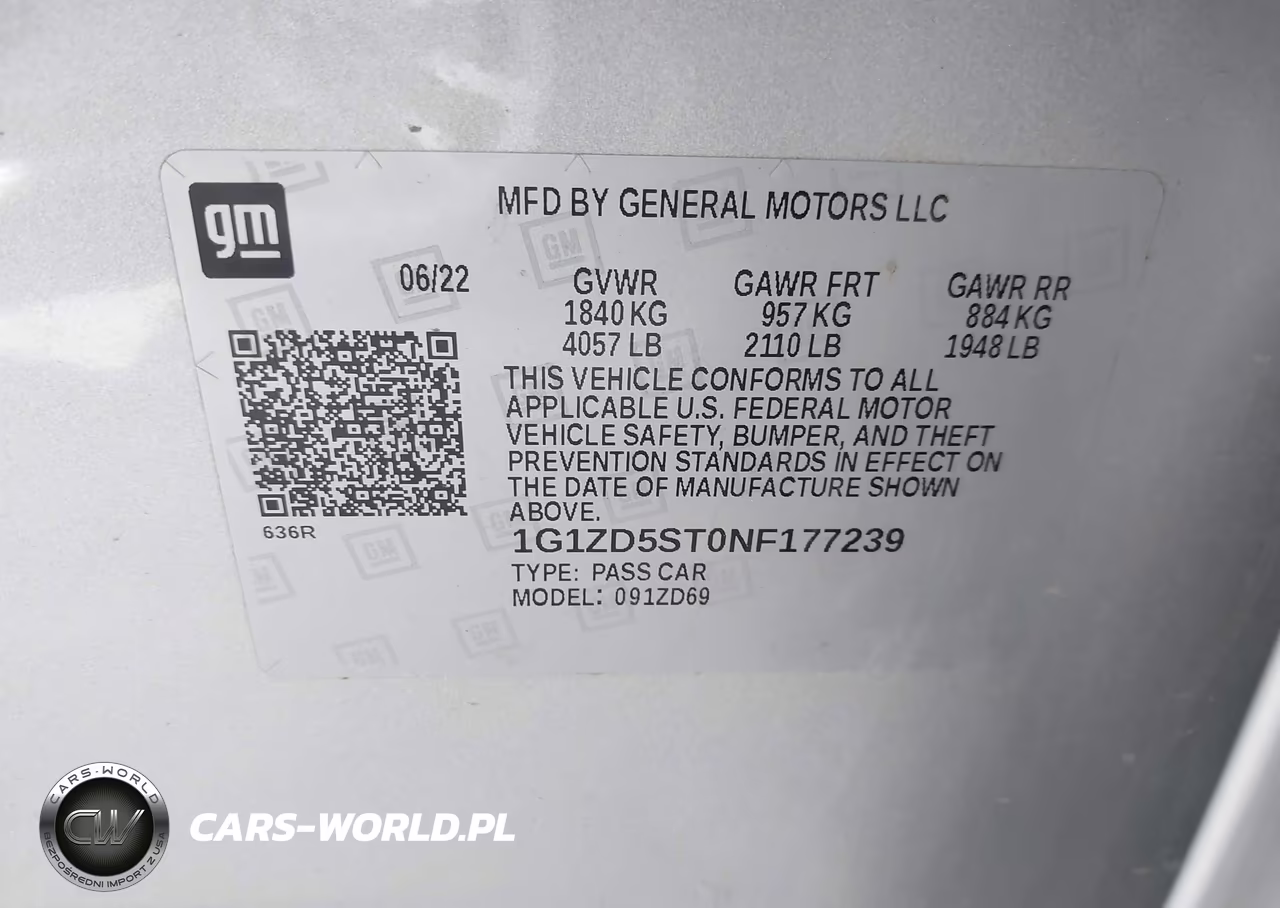 2022 Chevrolet Malibu Fwd Lt VIN:1G1ZD5ST0NF177239 - 9