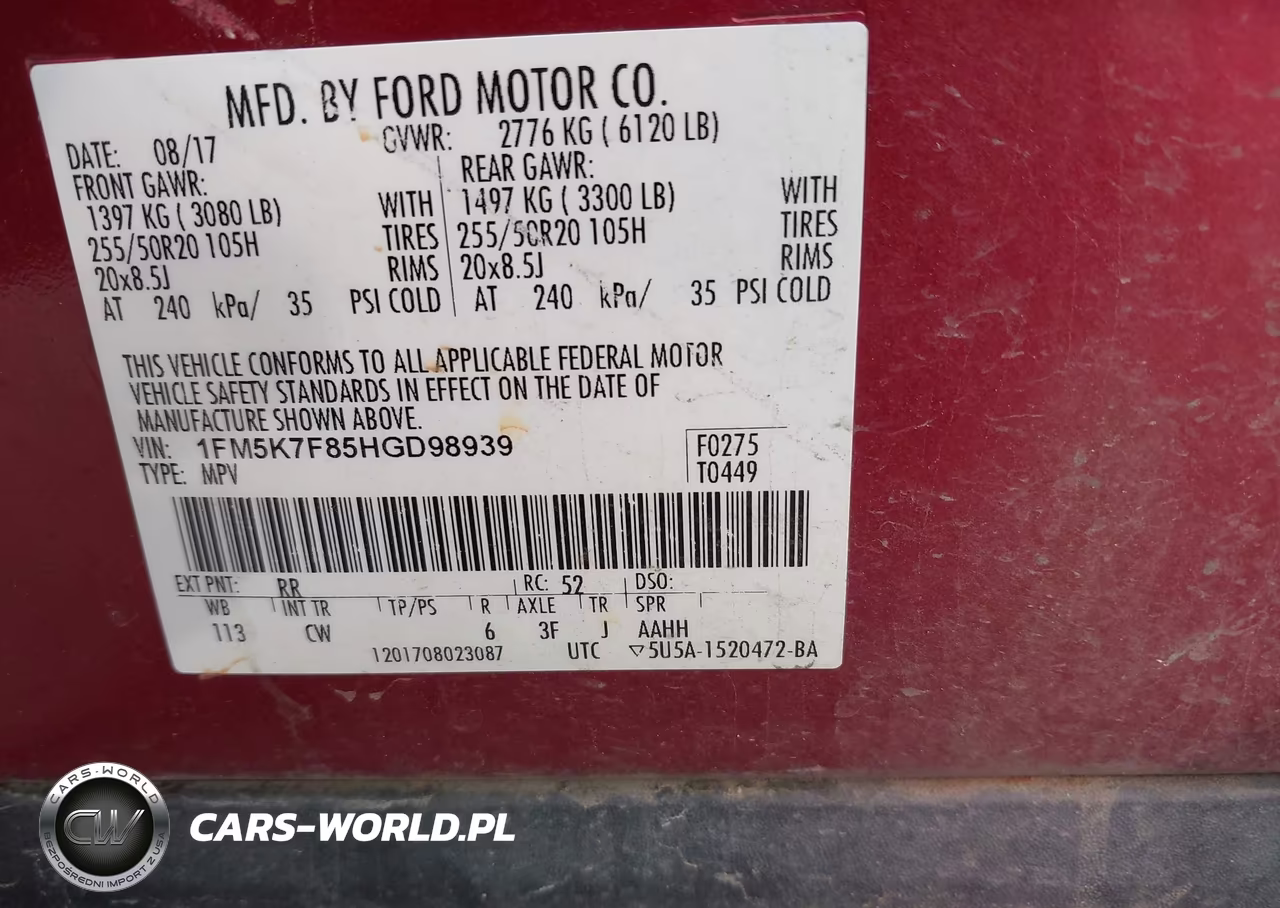 2017 Ford Explorer Limited VIN:1FM5K7F85HGD98939 - 9