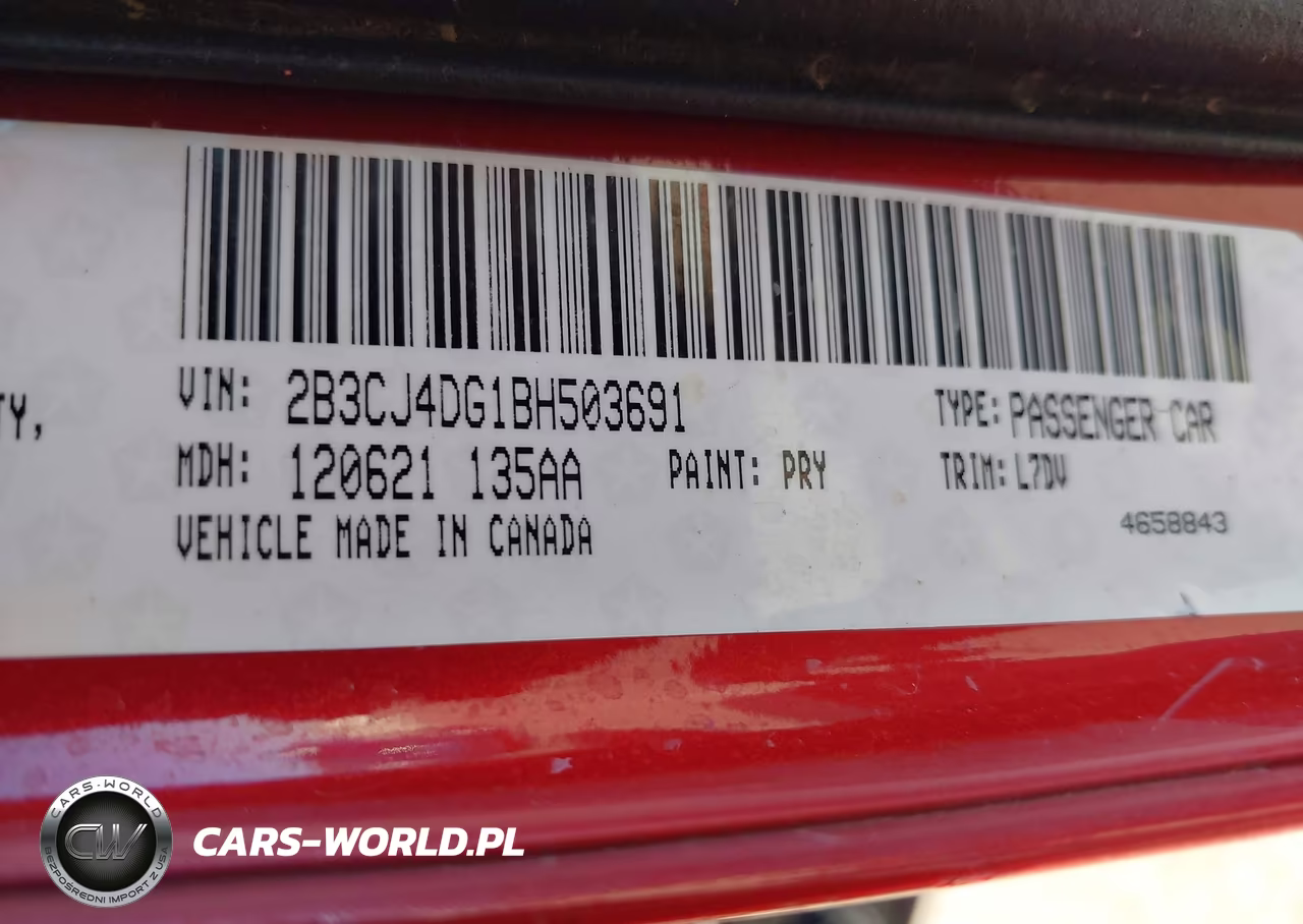 2011 Dodge Challenger VIN:2B3CJ4DG1BH503691 - 9