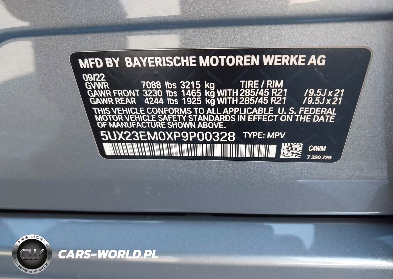 2023 BMW X7 xDrive40I VIN:5UX23EM0XP9P00328 - 9