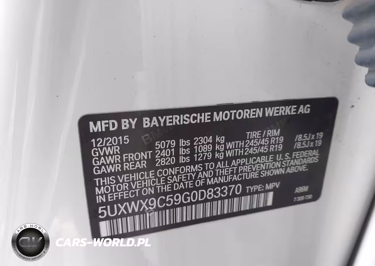 2016 BMW X3 xDrive28I VIN:5UXWX9C59G0D83370 - 9