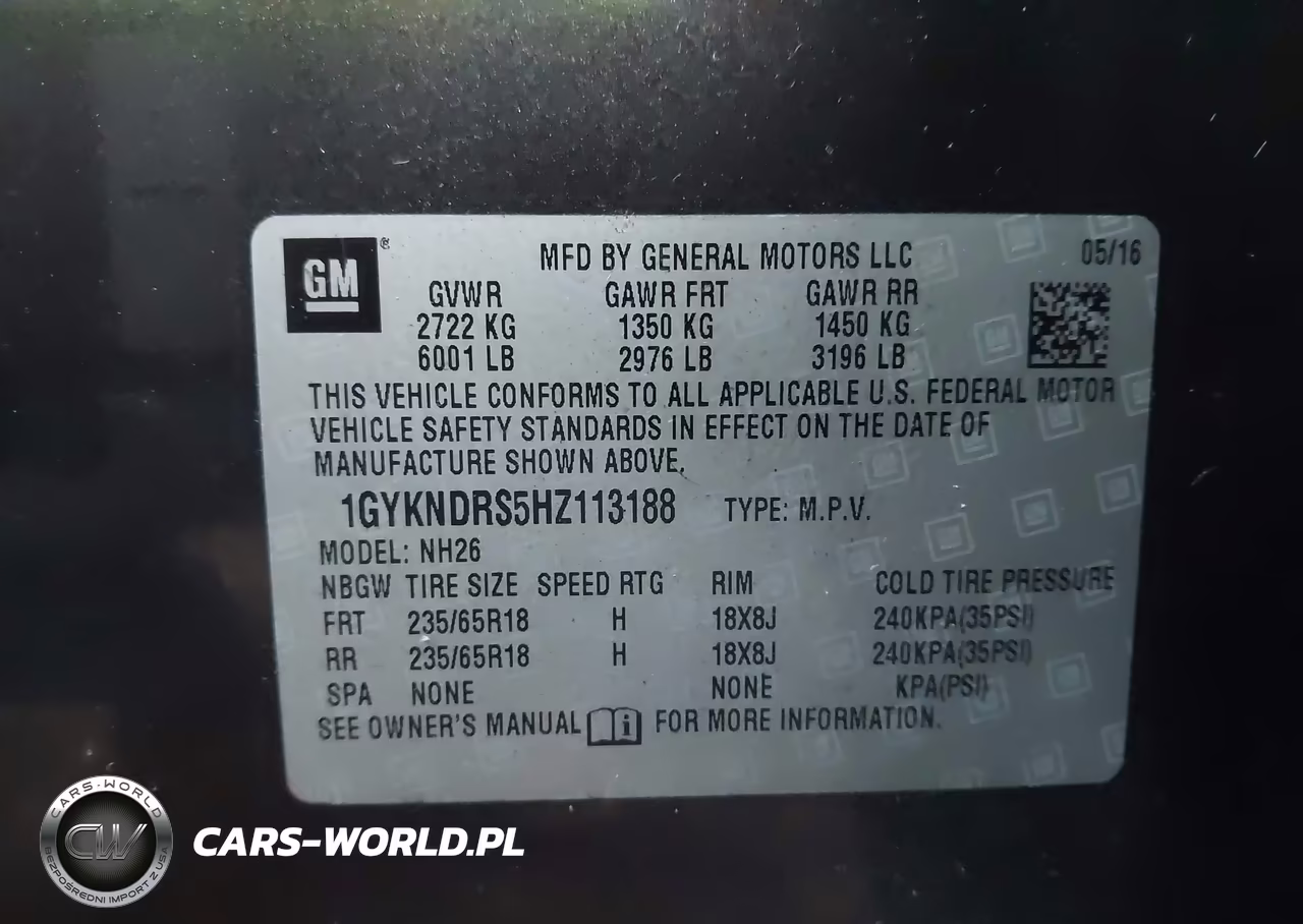 2017 Cadillac Xt5 Luxury VIN:1GYKNDRS5HZ113188 - 9