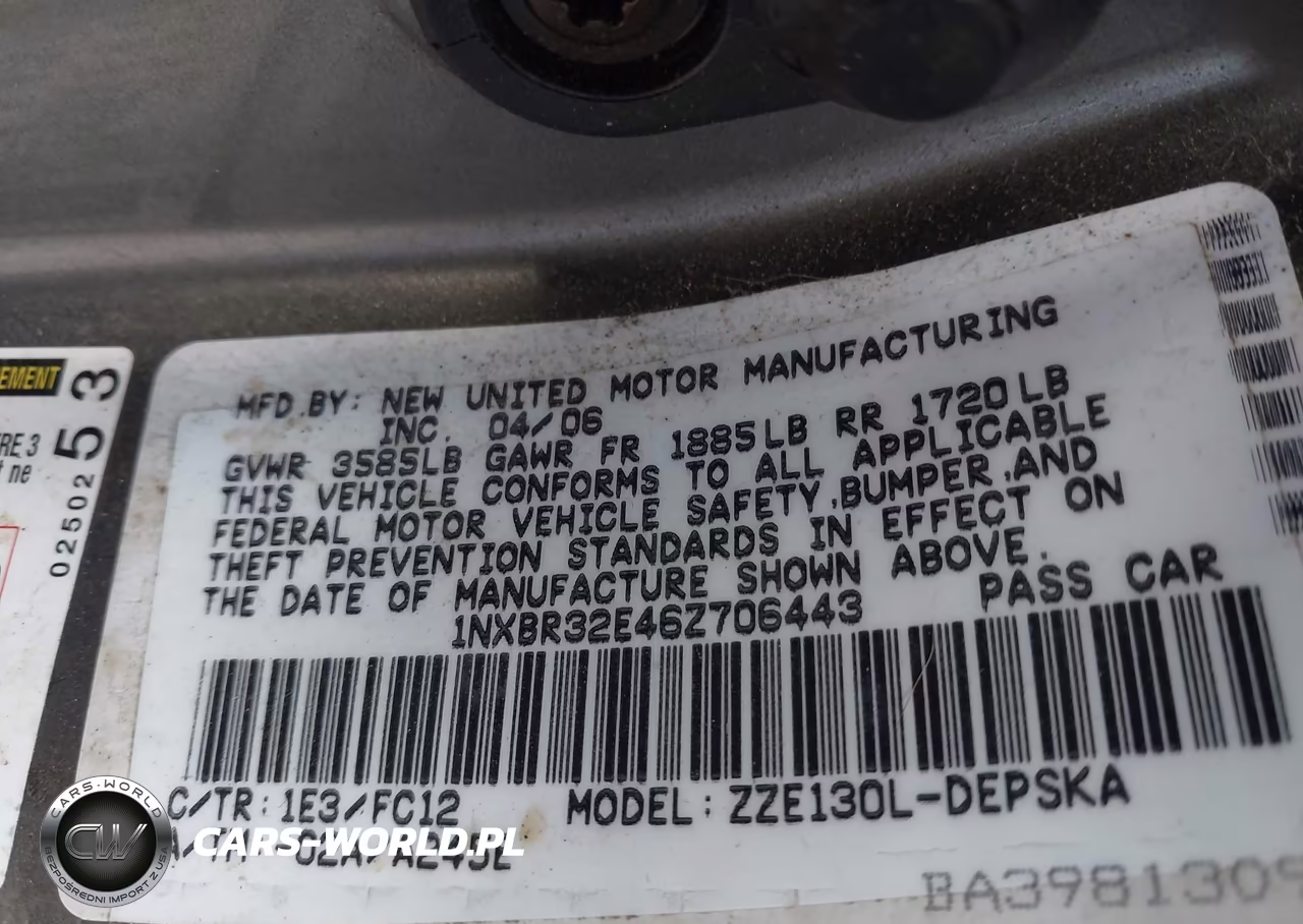 2006 Toyota Corolla S VIN:1NXBR32E46Z706443 - 9