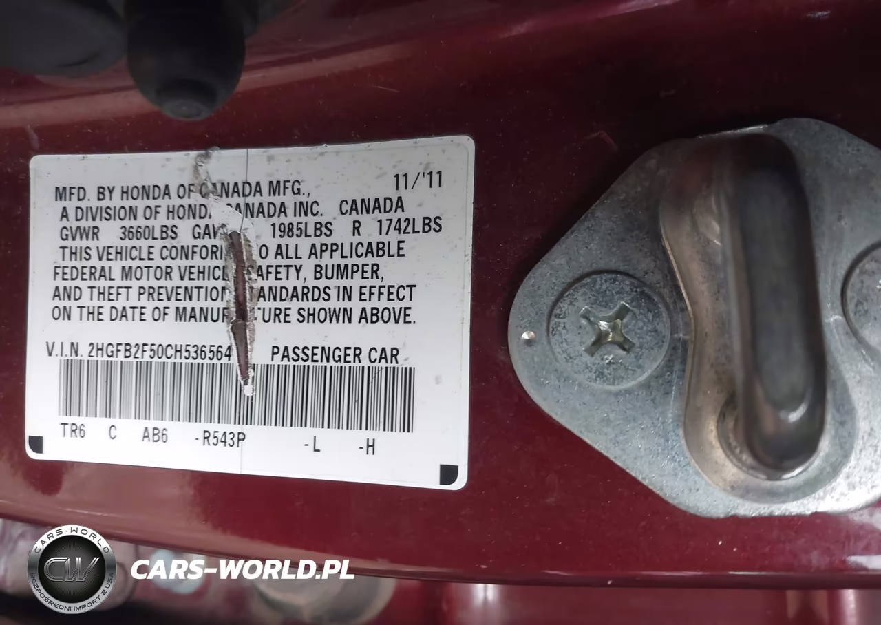 2012 Honda Civic Lx VIN:2HGFB2F50CH536564 - 9