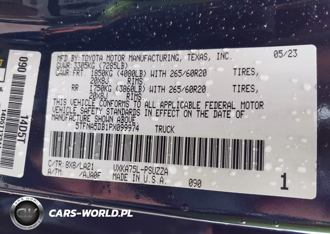 2023 Toyota Tundra Platinum VIN:5TFNA5DB1PX099974 - 9