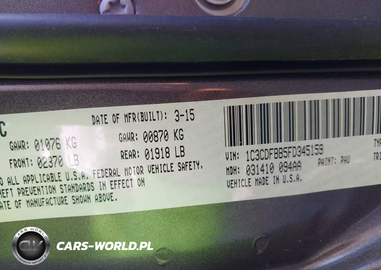 2015 Dodge Dart Sxt VIN:1C3CDFBB5FD345159 - 9