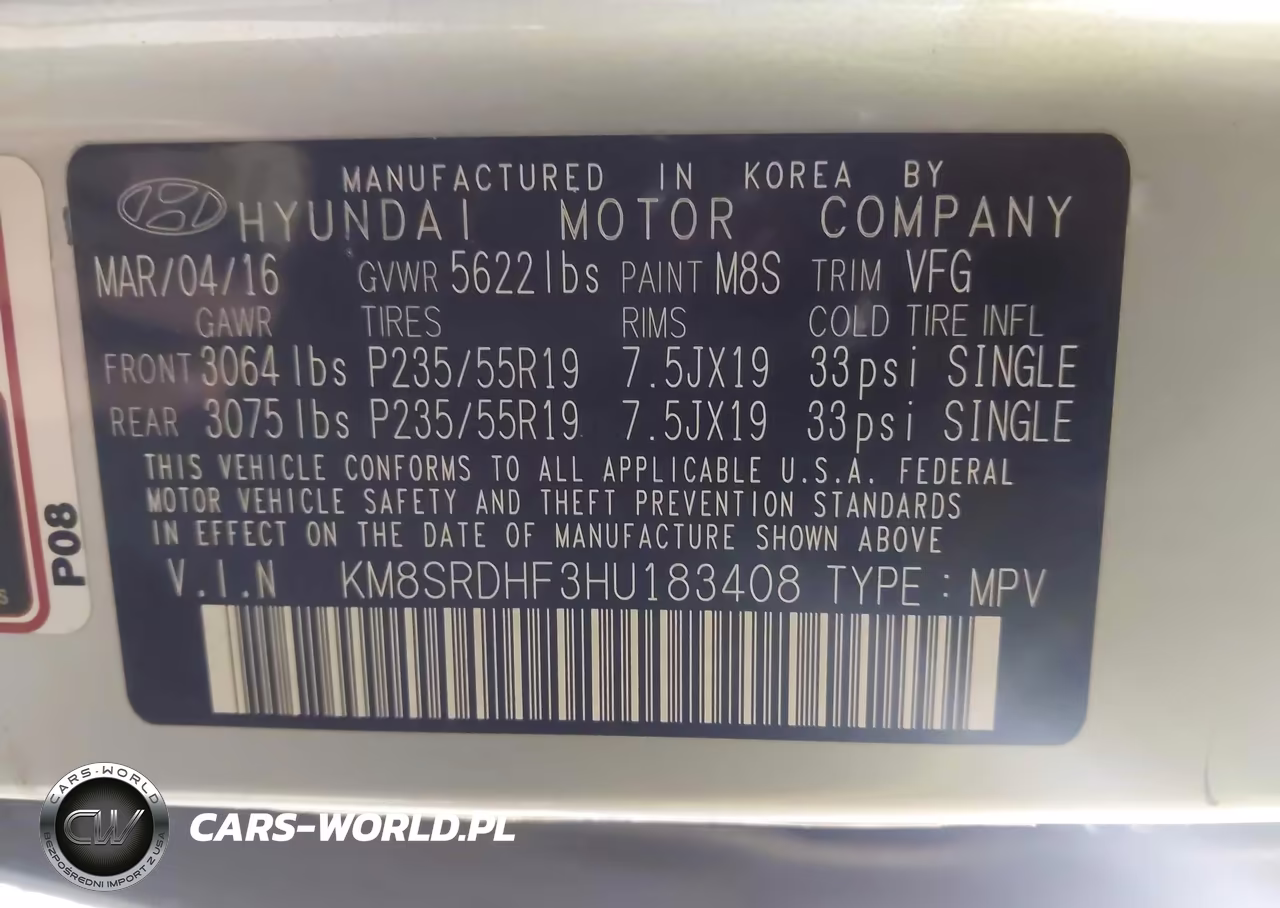 2017 Hyundai Santa Fe Se Ultimate VIN:KM8SRDHF3HU183408 - 9