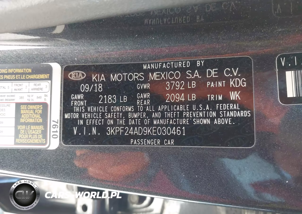2019 Kia Forte Lxs VIN:3KPF24AD9KE030461 - 9