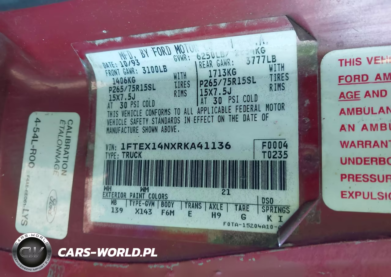 1994 Ford F150 VIN:1FTEX14NXRKA41136 - 9