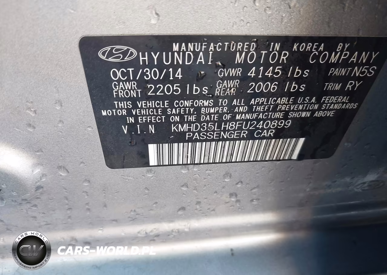 2015 Hyundai Elantra Gt VIN:KMHD35LH8FU240899 - 9
