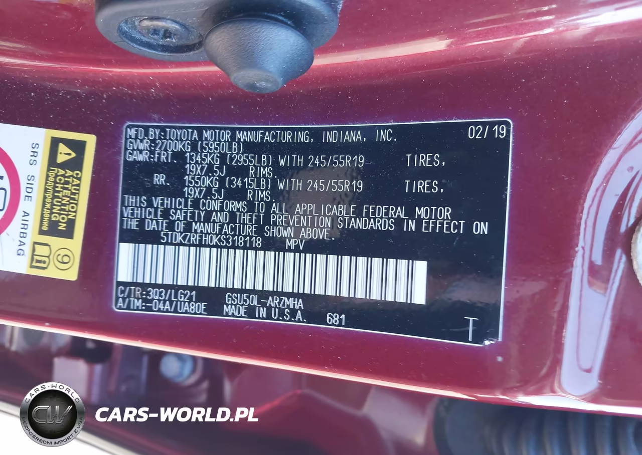 2019 Toyota Highlander Se VIN:5TDKZRFH0KS318118 - 9