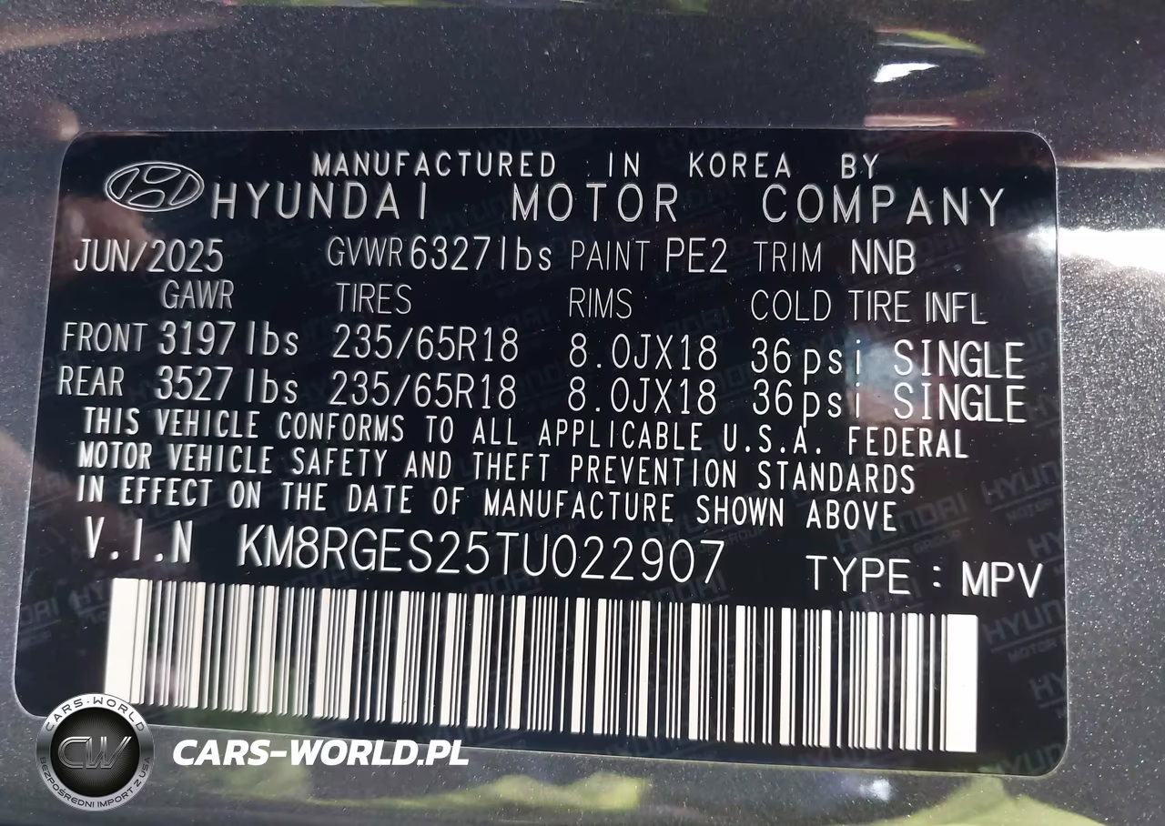 2026 Hyundai Palisade Sel VIN:KM8RGES25TU022907 - 9