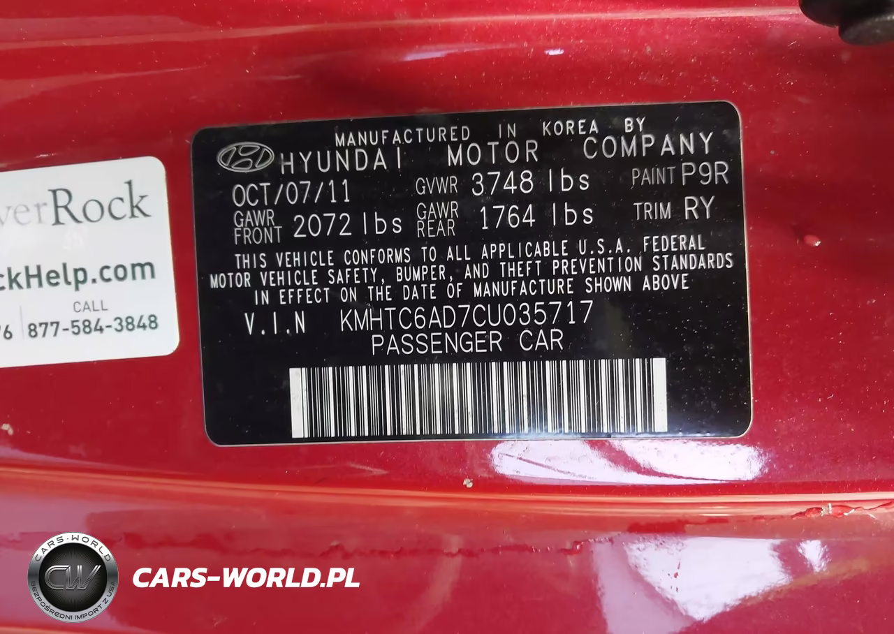 2012 Hyundai Veloster Base W-Red-Black VIN:KMHTC6AD7CU035717 - 9