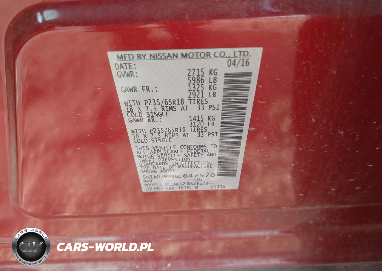 2016 Nissan Pathfinder Sl VIN:5N1AR2MM9GC647570 - 9