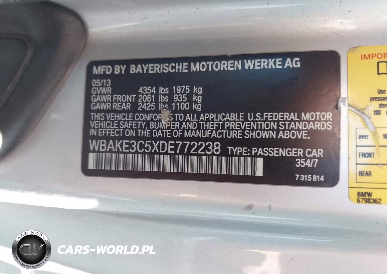 2013 BMW 328I VIN:WBAKE3C5XDE772238 - 9